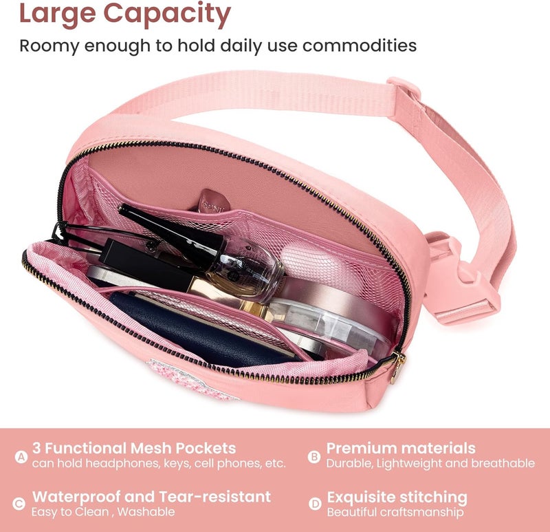 YQE Gifts for Girls 3 4 5 6 7 8 9 10 11 12 13 Year Old, Teens Kids Daughter Sister Gifts for Her, Crossbody Bags Fanny Pack Belt Bag for Girls Teen Cute Stuff Trendy (Peach, A) - Image 3